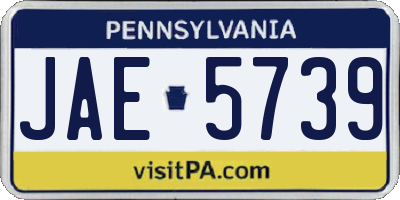 PA license plate JAE5739