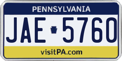 PA license plate JAE5760