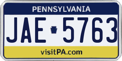 PA license plate JAE5763