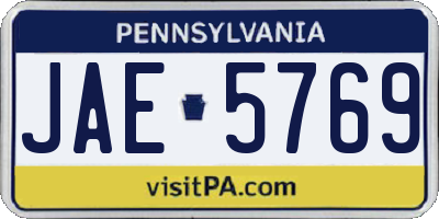 PA license plate JAE5769