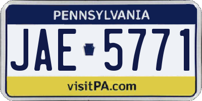 PA license plate JAE5771