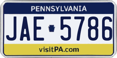 PA license plate JAE5786
