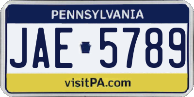 PA license plate JAE5789