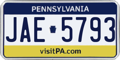 PA license plate JAE5793