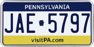 PA license plate JAE5797