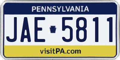 PA license plate JAE5811