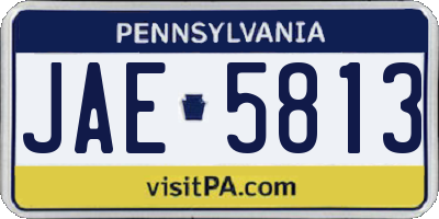PA license plate JAE5813
