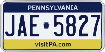 PA license plate JAE5827