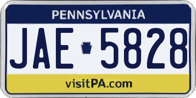 PA license plate JAE5828