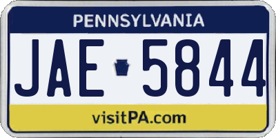 PA license plate JAE5844