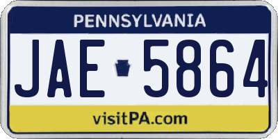 PA license plate JAE5864