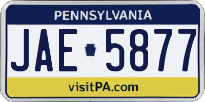 PA license plate JAE5877