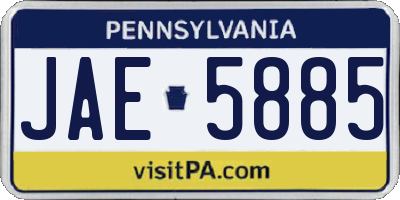 PA license plate JAE5885