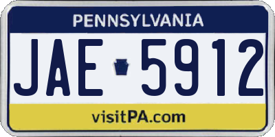 PA license plate JAE5912