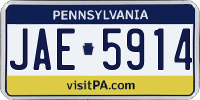 PA license plate JAE5914