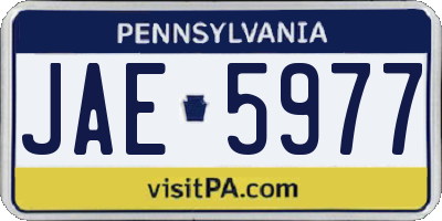 PA license plate JAE5977