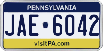 PA license plate JAE6042