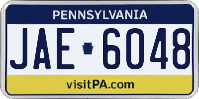 PA license plate JAE6048