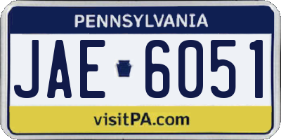 PA license plate JAE6051