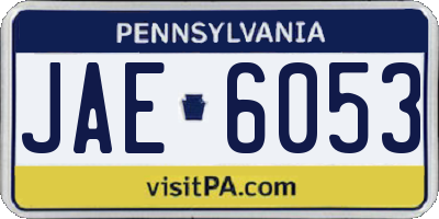 PA license plate JAE6053