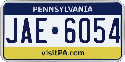 PA license plate JAE6054