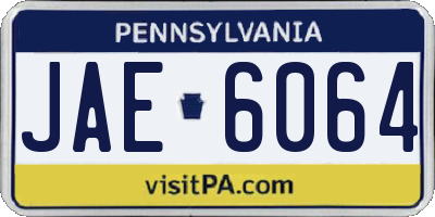 PA license plate JAE6064