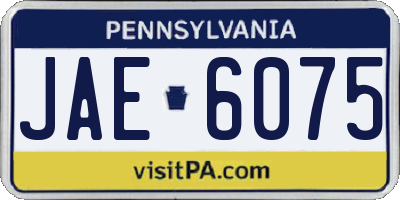 PA license plate JAE6075
