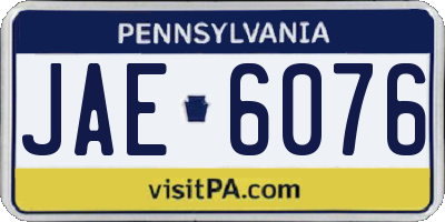 PA license plate JAE6076