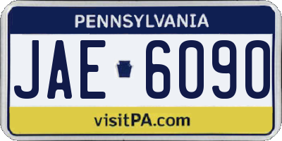 PA license plate JAE6090