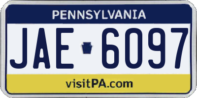 PA license plate JAE6097