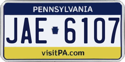 PA license plate JAE6107