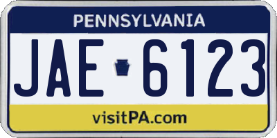 PA license plate JAE6123