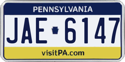 PA license plate JAE6147