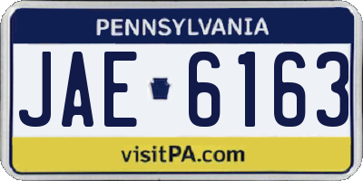 PA license plate JAE6163