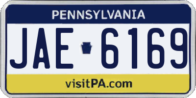 PA license plate JAE6169
