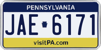 PA license plate JAE6171