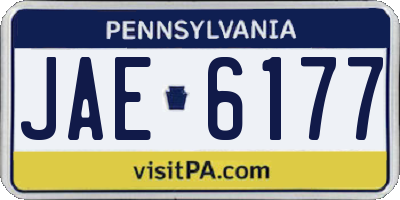 PA license plate JAE6177