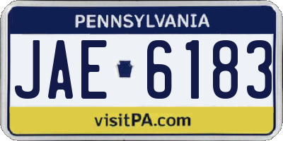 PA license plate JAE6183