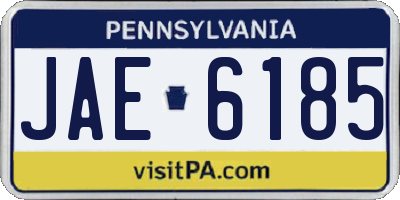 PA license plate JAE6185