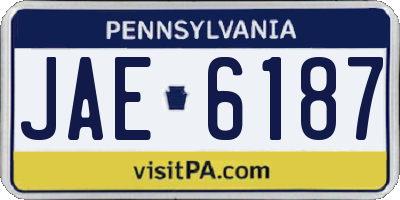 PA license plate JAE6187