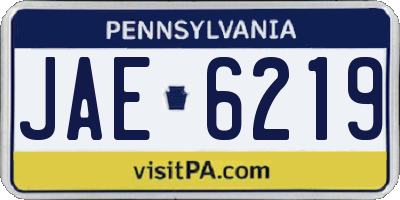 PA license plate JAE6219