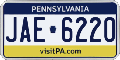 PA license plate JAE6220