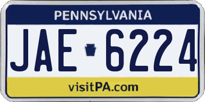 PA license plate JAE6224
