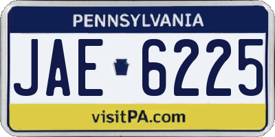 PA license plate JAE6225