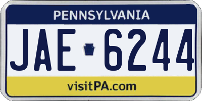 PA license plate JAE6244