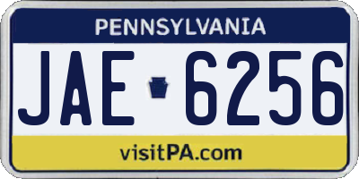 PA license plate JAE6256