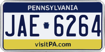 PA license plate JAE6264