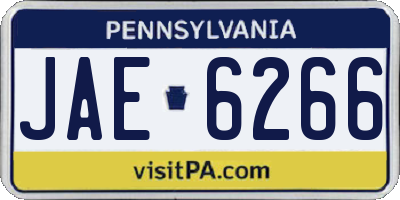 PA license plate JAE6266