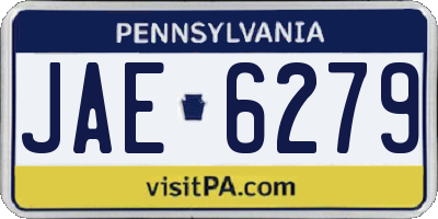 PA license plate JAE6279