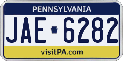 PA license plate JAE6282